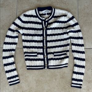 Heartloom Navy and White Striped Cardigan